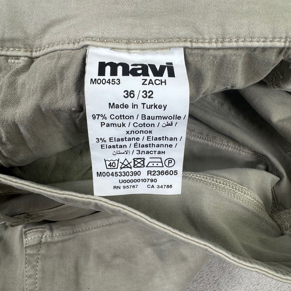 Mavi Zach Straight Leg Pants Mens 36/32 Sand Beige Stretch Twill M00453 - Picture 7 of 8